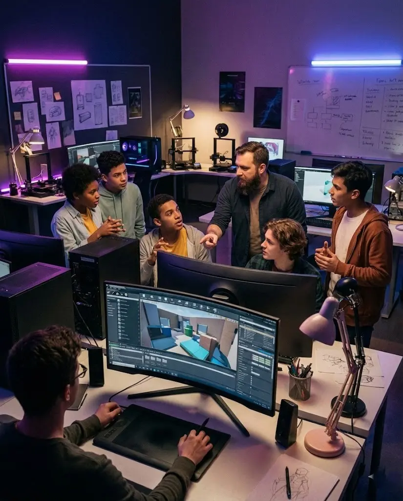 Zespół Monster King podczas pracy